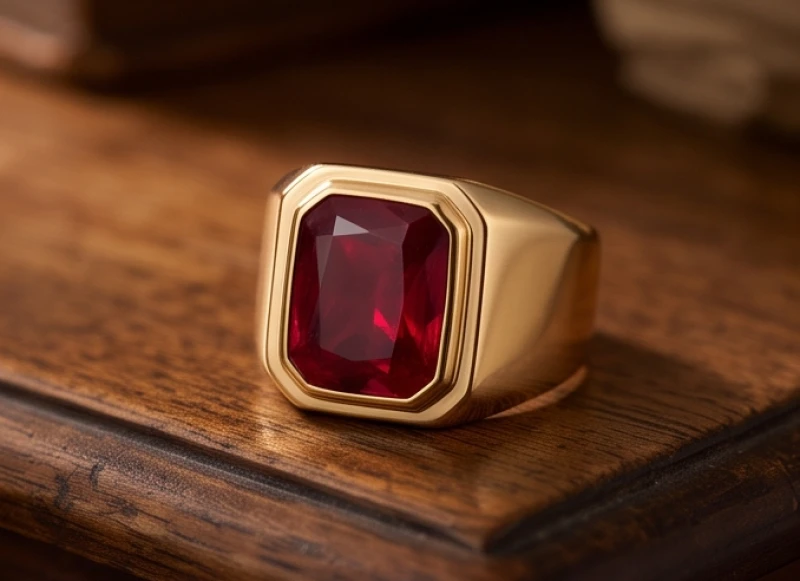 Nhẫn phong thủy đính đá Ruby đỏ rực rỡ mang đến nguồn sinh khí mạnh mẽ cho người mệnh Thổ và Hỏa