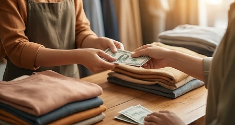 Mơ thấy bán quần áo: Điềm báo tài chính & bộ số may mắn 6 Bàn tay nhận những tờ tiền mệnh giá cao từ khách hàng sau khi chốt đơn thành công những bộ quần áo thời trang