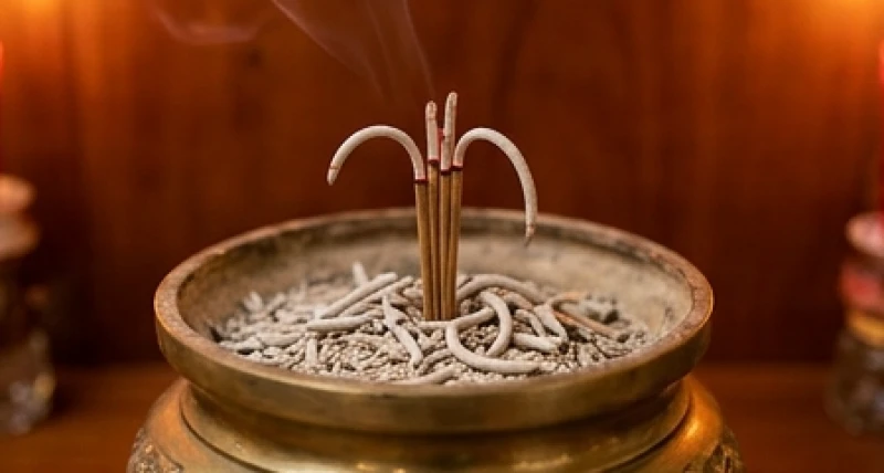 Nén nhang trên bàn thờ đã cháy tàn quá hai phần ba báo hiệu thời điểm thích hợp để hạ lễ