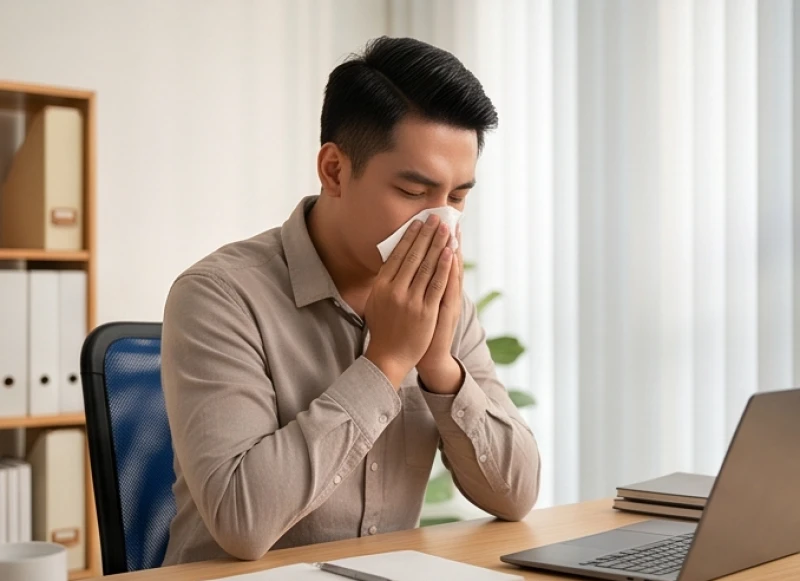 Nam giới hắt hơi trong lúc làm việc dự báo các cơ hội thăng tiến và đối tác ngoại giao