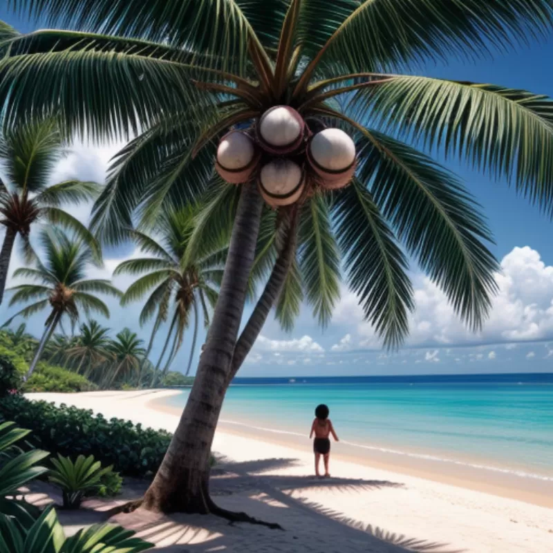 Many coconuts on the tree