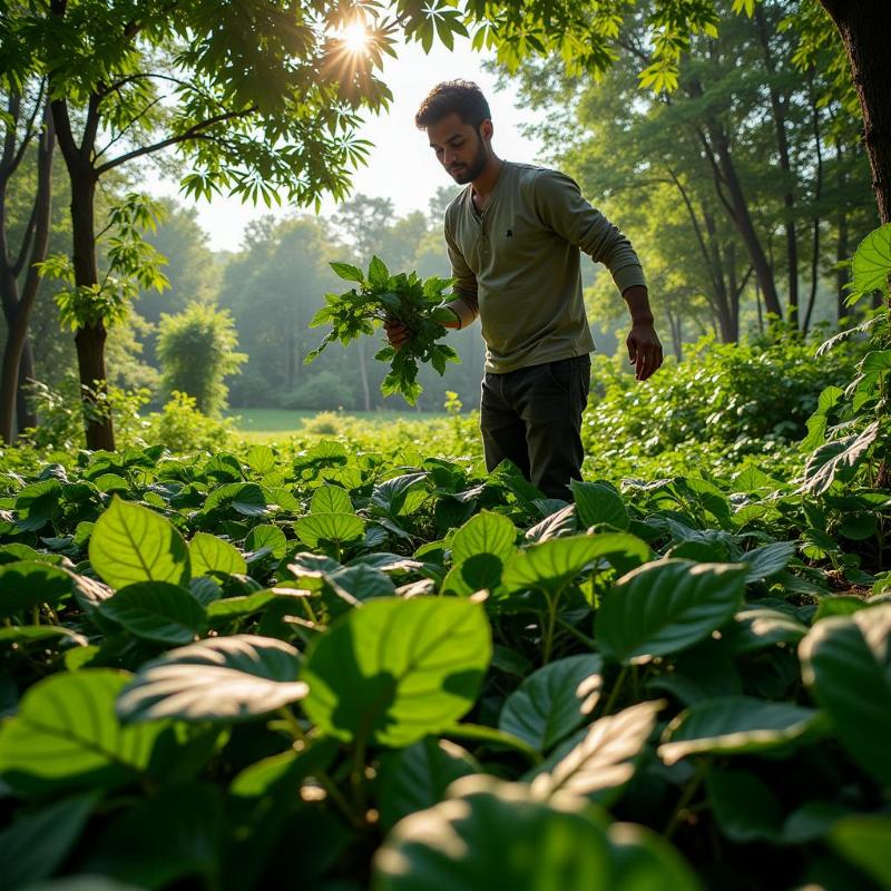 Mơ thấy nhổ lá lốt trong vườn