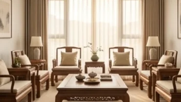 Không gian phòng khách được bố trí chuẩn xác, tránh những điều cấm kỵ trong phong thủy với tuổi mùi
