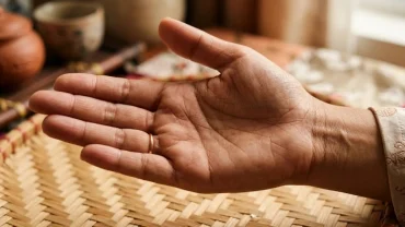 Hình ảnh cận cảnh lòng bàn tay rõ nét giúp nhận diện những đường chỉ tay tốt mang lại tài lộc và phú quý