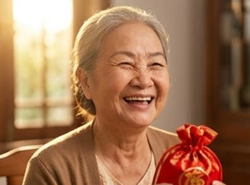 Nụ cười rạng rỡ của người lớn tuổi khi đón nhận tin vui hỷ sự từ con cháu trong gia đình