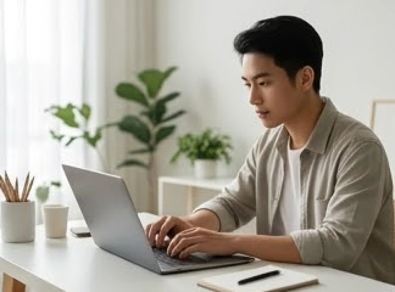 Tử vi tuổi Ất Hợi 1995 năm 2026: Đối chiếu và hành động 3 Người trẻ tập trung làm việc trên máy tính xách tay trong không gian yên tĩnh
