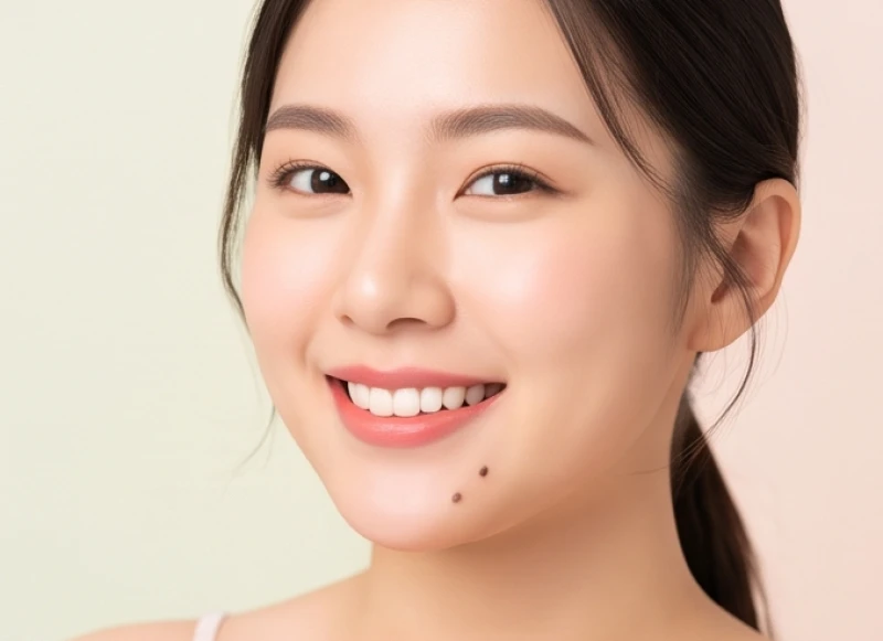 Nốt ruồi ở cằm nam và nữ: Ý nghĩa tướng số và lưu ý y khoa 3 Cô gái trẻ mỉm cười rạng rỡ với nốt ruồi ở vị trí bên trái cằm