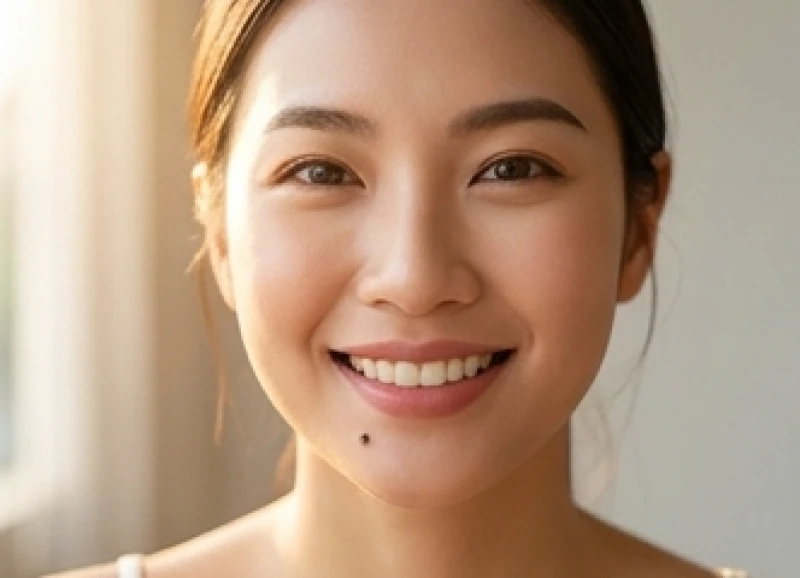 Vị trí nốt ruồi ở cằm nữ nằm lệch sang bên trái thể hiện người sống tự lập và khéo léo