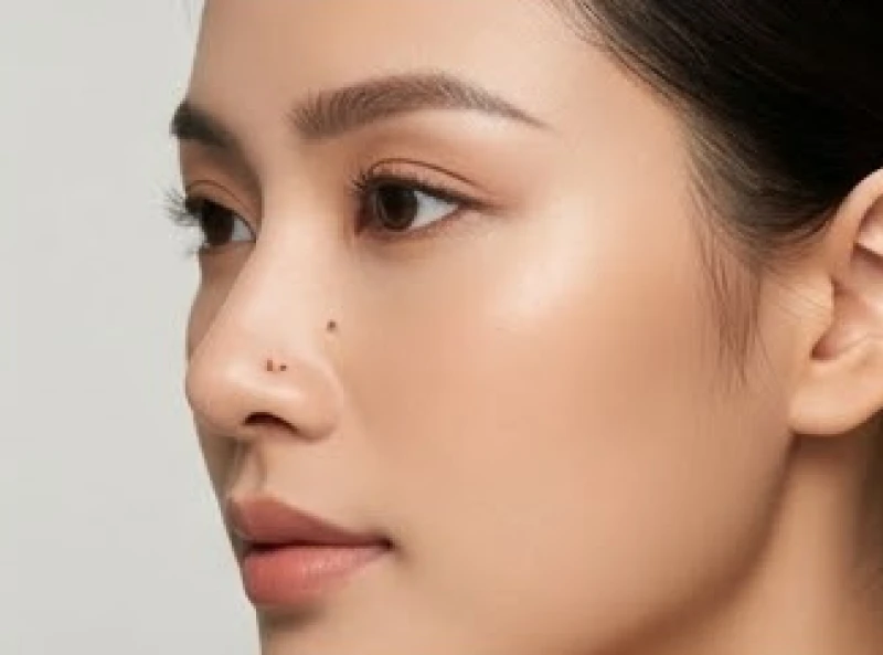 Cận cảnh nốt ruồi ở cánh mũi của người phụ nữ mang ý nghĩa vượng tài và giữ tay hòm chìa khóa