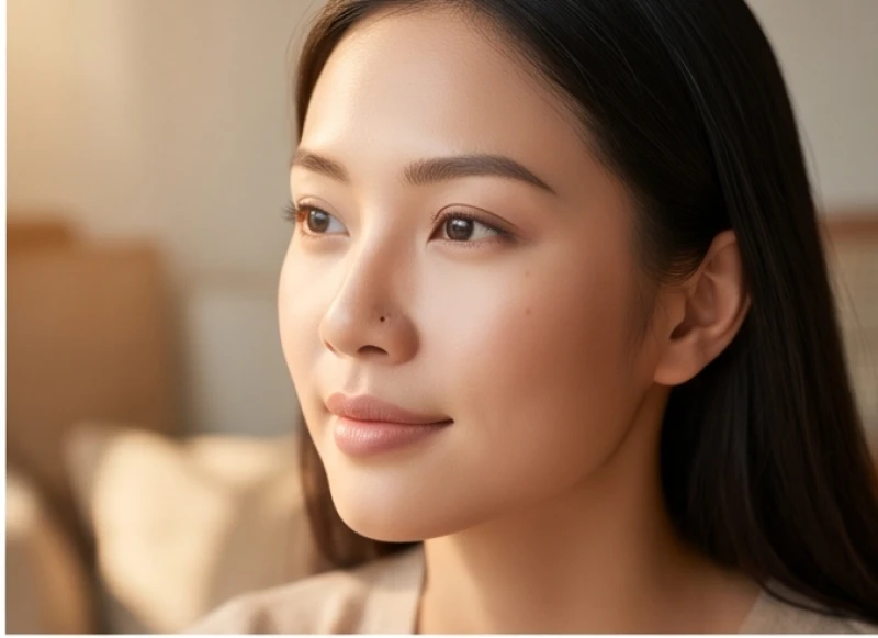 Nốt ruồi ở cánh mũi nữ: Ý nghĩa tướng số & góc nhìn y khoa 3 Vẻ đẹp đằm thắm của người phụ nữ có nốt ruồi ở cánh mũi trái tượng trưng cho sự vun vén gia đình
