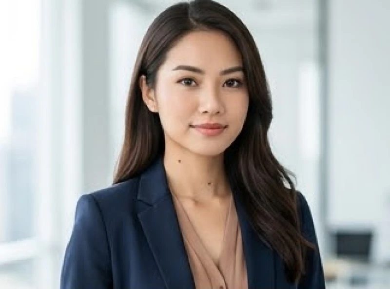 Người phụ nữ công sở thanh lịch sở hữu nốt ruồi ở cổ bên phải đầy tự tin