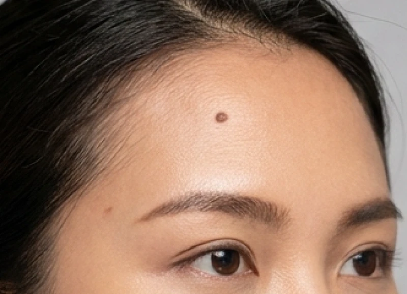 Vị trí nốt ruồi đen và nốt ruồi son ở khu vực cung thiên di sát mép chân tóc