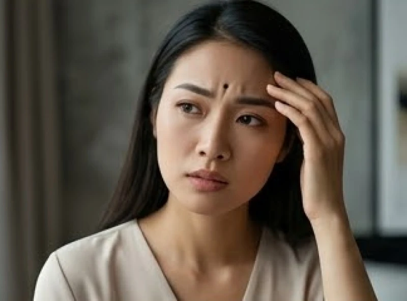Nốt ruồi giữa hai lông mày nữ: Luận tướng số và phác đồ kiêng cữ 4 Nốt ruồi đen sạm lớn ở ấn đường có thể gây trở ngại cho phong thủy khuôn mặt