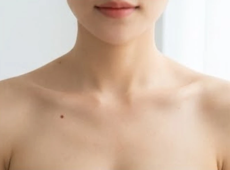 Hai nốt ruồi đối xứng nằm ở hai bên xương quai xanh tạo nên thế cân bằng