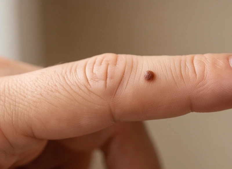 Nốt ruồi ở ngón tay trỏ: Giải mã ý nghĩa và hướng xử lý y khoa 8 Nốt ruồi nằm ngay tại đốt giữa của ngón tay trỏ biểu thị sự kiên cường
