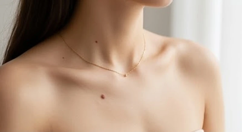 Vị trí nốt ruồi nằm gần vùng xương quai xanh và cổ của phụ nữ mang lại nhiều cát lợi