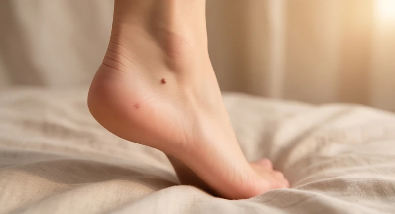 Nốt ruồi nhỏ tự nhiên nằm ngay dưới vùng gót chân vững chãi mang lại điềm lành