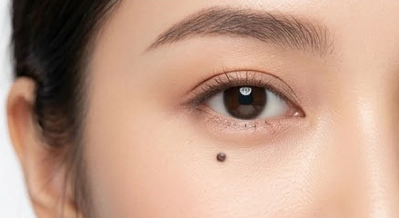 Cung tử tức trên khuôn mặt: Cách xem đường con cái và cải vận 5 Một nốt ruồi đen thẫm nằm ngay tại khu vực lệ đường dưới mắt người phụ nữ thể hiện nét tướng đa sầu đa cảm