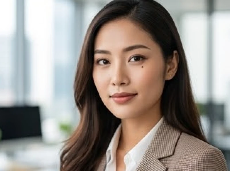 Nữ doanh nhân trẻ tự tin sở hữu nốt ruồi ở mắt phải khu vực mí dưới