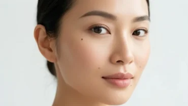 Cận cảnh khuôn mặt thanh tú với nốt ruồi may mắn mang lại vượng khí