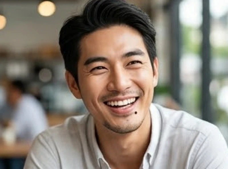 Nốt ruồi ở môi dưới nam: Giải mã tướng số vi mô và lưu ý y khoa 5 Chàng trai trẻ thu hút có nốt ruồi duyên ở bên phải môi dưới đang trò chuyện vui vẻ