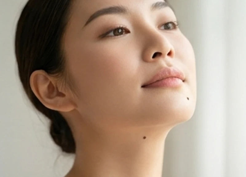 Nốt ruồi ở cằm nữ khi nằm khuất dưới nọng cằm là nét tướng quý mang lại tài lộc rủng rỉnh