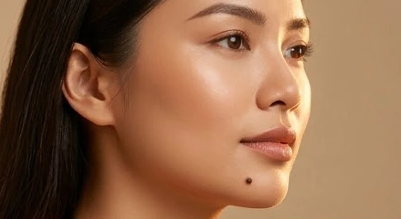 Nốt ruồi dưới cằm sáng màu trên khuôn mặt thanh tú thể hiện nét kiên định và thu hút tài lộc