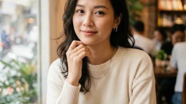 Hình ảnh minh họa chi tiết về nốt ruồi ở cằm trái nữ dưới góc độ nhân tướng học và y khoa