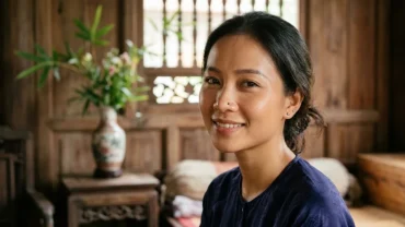 Hình ảnh chân dung góc nghiêng với nốt ruồi ở cánh mũi mang ý nghĩa tướng số và tài lộc