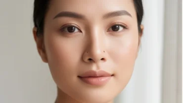 Gương mặt người phụ nữ Việt Nam rạng rỡ với nốt ruồi ở cánh mũi nữ tạo điểm nhấn thanh tú