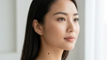 Người phụ nữ có nốt ruồi ở cổ bên phải thanh tú trong ánh sáng tự nhiên