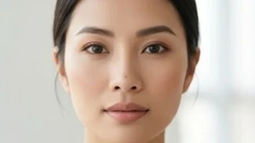 Cận cảnh khuôn mặt thanh tú của người phụ nữ sở hữu nốt ruồi ở đầu mũi nữ nét tự nhiên
