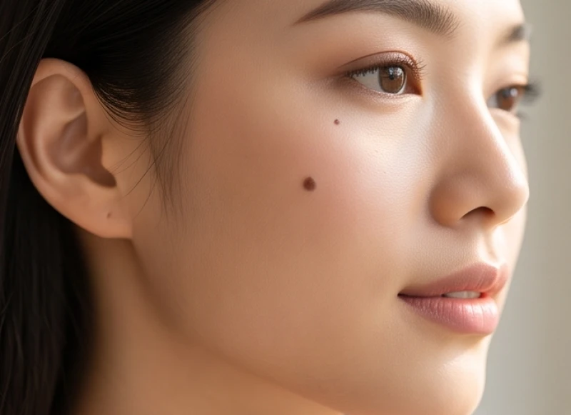 Nốt ruồi ở má trái: Luận giải tướng số và bảng giá tẩy an toàn 1 Cận cảnh khuôn mặt thanh tú với nốt ruồi ở má trái mang ý nghĩa nhân tướng học đặc biệt