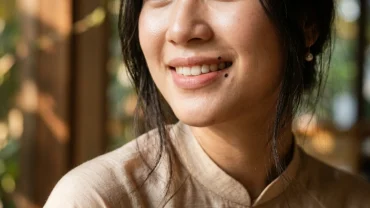 Cận cảnh nụ cười rạng rỡ của người phụ nữ Việt Nam sở hữu nốt ruồi ở mép đầy duyên dáng