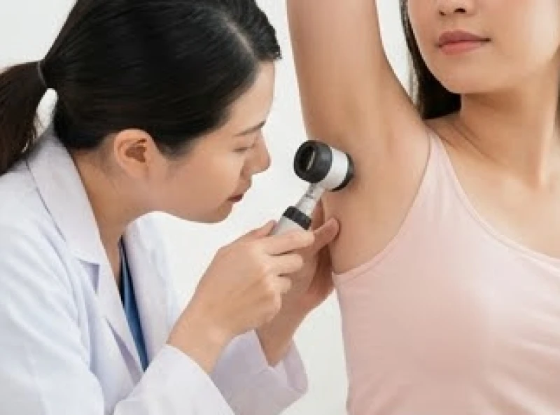 Nốt ruồi ở nách: Ý nghĩa tướng số, y khoa và chi phí tẩy laser 1 Bác sĩ da liễu kiểm tra nốt ruồi ở nách cho bệnh nhân để đánh giá mức độ an toàn