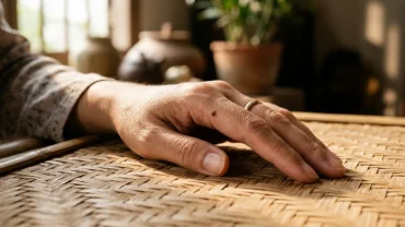 Cận cảnh bàn tay người Việt Nam hiển thị rõ nốt ruồi ở ngón tay dưới ánh sáng tự nhiên