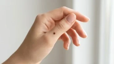 Bàn tay có nốt ruồi ở ngón tay cái rõ nét đại diện cho vận mệnh và sức khỏe