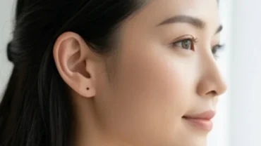 Cận cảnh nét thanh tú của phụ nữ sở hữu nốt ruồi ở tai nữ mang ý nghĩa phong thủy tốt lành