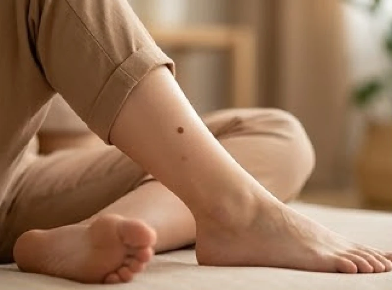 Nốt ruồi ở cổ chân: Giải mã ý nghĩa tướng số nam nữ chi tiết 1 Vùng da quanh mắt cá với một nốt ruồi ở cổ chân nổi bật dưới ánh sáng tự nhiên