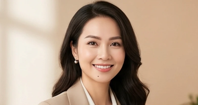 Khuôn mặt phụ nữ rạng rỡ với nốt ruồi ở cằm trái nữ tượng trưng cho phú quý