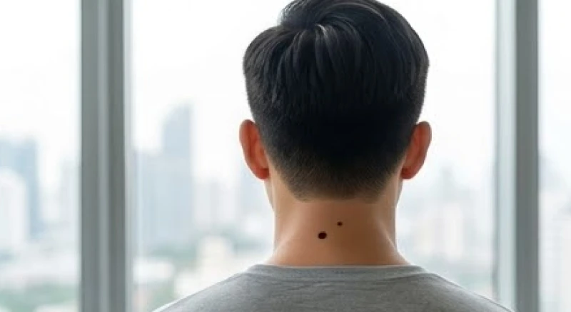 Nốt ruồi ở cổ nam giới: Giải mã điềm báo tướng số và lưu ý tẩy xóa 5 Nam giới quay lưng để lộ nốt ruồi ở cổ nam phía sau gáy dưới lớp tóc cắt gọn