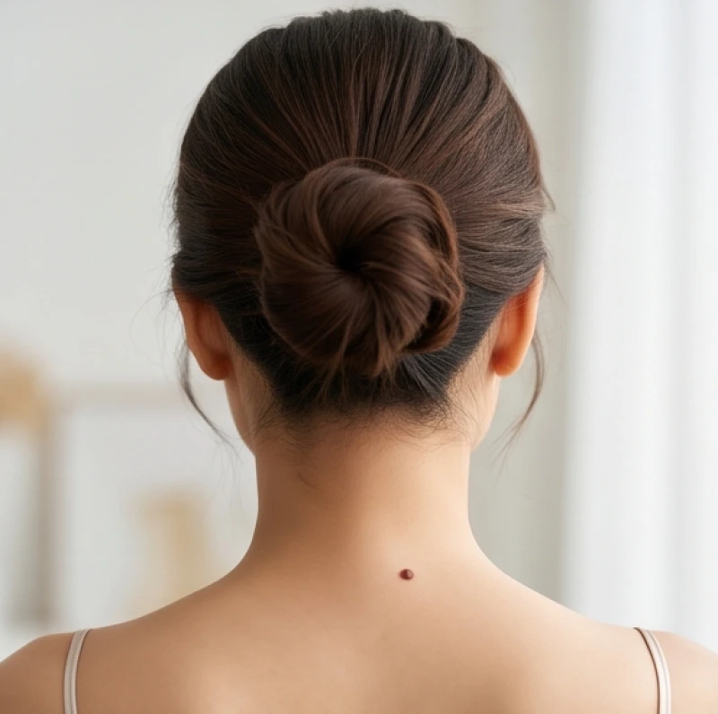 Phần sau gáy của phụ nữ lộ ra một nốt ruồi nhỏ báo hiệu sự nâng đỡ của quý nhân