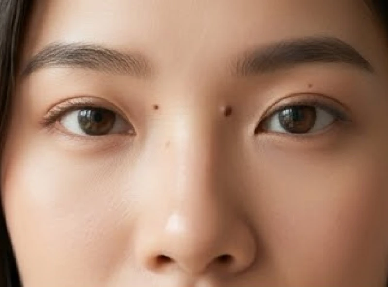 Vị trí nốt ruồi tại vùng Sơn Căn nằm ngay giữa hai hốc mắt trên gương mặt nữ giới