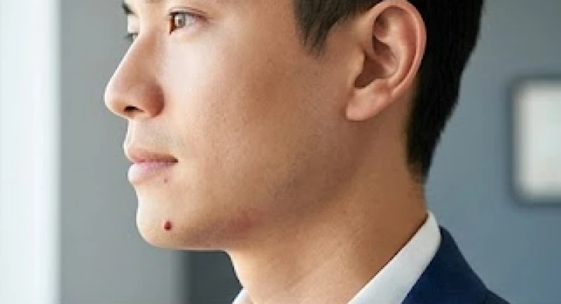 Nốt ruồi dưới cằm nam: Giải mã tướng số và bảng giá tẩy y khoa 1 Nốt ruồi dưới cằm nam giới với sắc đỏ tươi tượng trưng cho tướng phú quý và tài lộc