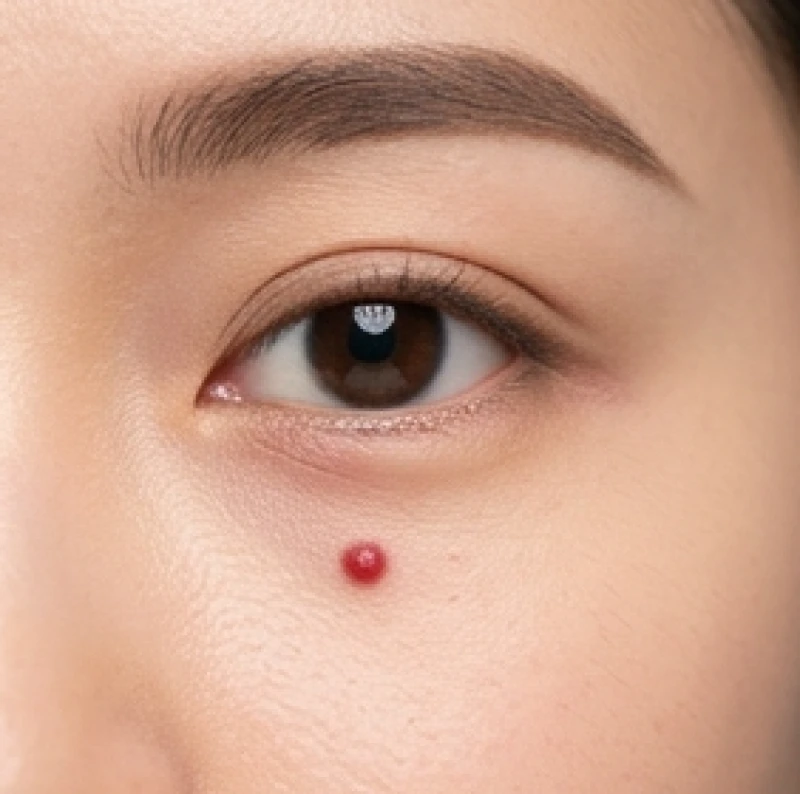 Nốt ruồi lệ: Giải mã tướng số, chi phí và cách tẩy an toàn 3 Nốt ruồi son đỏ rực rỡ nằm sát mí mắt dưới mang lại ý nghĩa phong thủy tốt