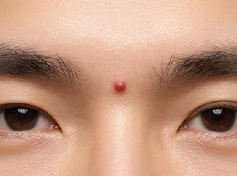 Nốt ruồi giữa hai lông mày nam: Ý nghĩa phong thủy và lưu ý tẩy 2 Nốt ruồi son màu đỏ hồng nổi bật tại vị trí ấn đường trên bề mặt da khuôn mặt nam giới