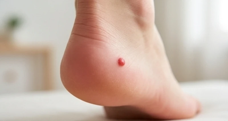 Vị trí nốt ruồi ở chân mang sắc đỏ tươi tắn tại vùng gót chân thể hiện điềm báo cát tường tài lộc