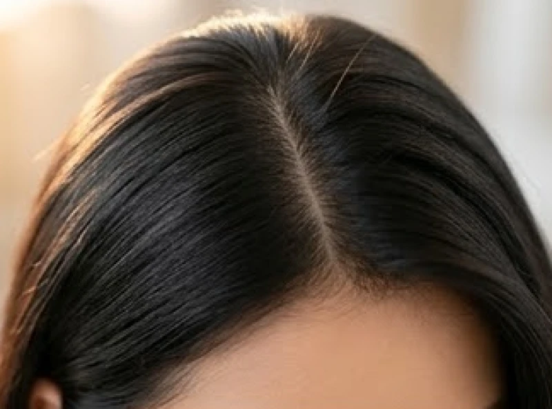 Nốt ruồi ở da đầu nữ: Ý nghĩa từng vị trí và lưu ý y khoa 1 Vùng da đầu với chân tóc đen nhánh minh họa cho vị trí nốt ruồi son mang lại điềm lành