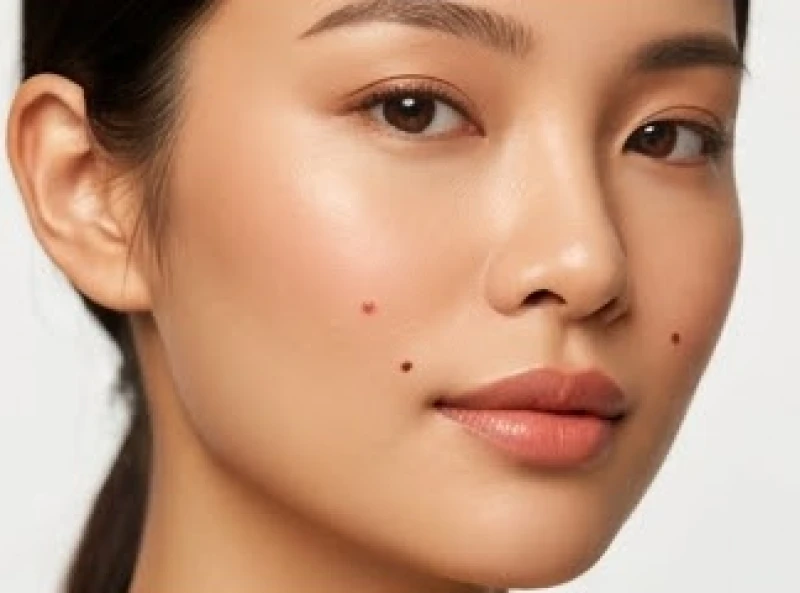 Chấm đỏ duyên dáng nằm rạng rỡ trên má hoặc cằm của người phụ nữ mang lại nét thu hút đặc biệt