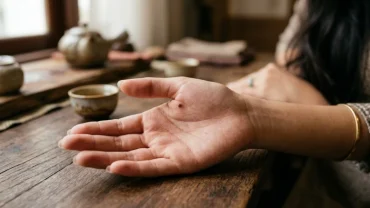 Hình ảnh chi tiết nốt ruồi trong lòng bàn tay trái nữ giúp giải mã ý nghĩa phong thủy và cảnh báo sức khỏe